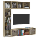 3 Piece Book/TV Cabinet Set Sonoma Oak 180x30x180 cm 278791