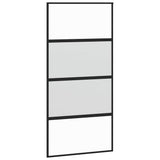 Sliding Door with Hardware Set Black 102.5x205 cm Tempered Glass 3375891