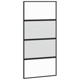 Sliding Door with Hardware Set Black 102.5x205 cm Tempered Glass 3375891