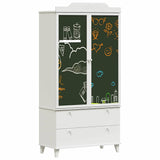 Wardrobe with Chalkboard White 90 x 45 x 180 cm Engineered Wood 42003036