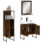 ZNTS 3 Piece Bathroom Cabinet Set Smoked Oak Engineered Wood 3214346