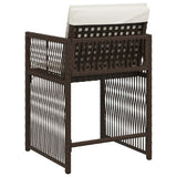 Garden Chairs with Cushions 4 pcs Brown Poly Rattan 365037