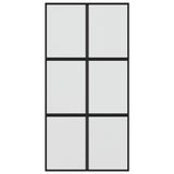 Sliding Door Black 102.5x205 cm Tempered Glass and Aluminium 155209