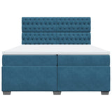 Box Spring Bed with Mattress Blue 200x200 cm Velvet 3291012
