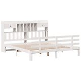 Bookcase Bed without Mattress White 180x200 cm Super King Solid Wood Pine 3322803