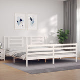 Bed Frame without Mattress White 200x200 cm Solid Wood 3194722