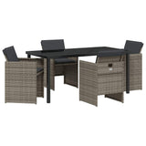 Garden Dining Set 5 pcs Grey Poly Rattan 3380599