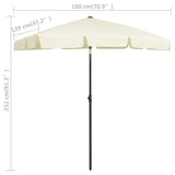 Beach Parasol Sand Yellow 180x120 cm 314719