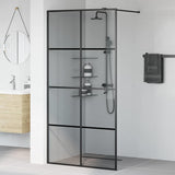Walk-in Shower Wall Black 100 x 195 cm Tempered Glass 42022049
