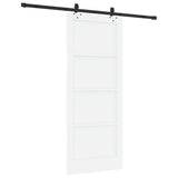 Sliding Door White and Black 83 x 202 cm Solid Pine Wood 3333533