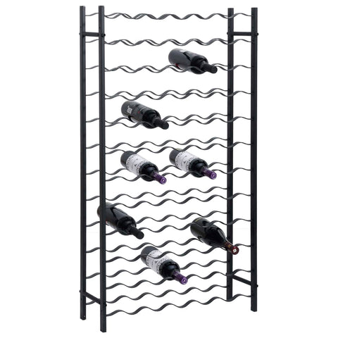 ZNTS Wine Rack for 72 Bottles Black Iron 325922