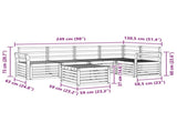 Outdoor Sofa Set 6 pcs White 59 x 59 x 37 cm Solid Acacia Wood 3391874