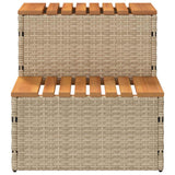 Hot Tub Step Beige 50x50x50,5 cm Poly Rattan and Solid Acacia 4103942