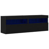 TV Wall Cabinet 2 pcs Black oak 60 x 30 x 40 cm Engineered Wood 862211