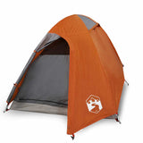 ZNTS Camping Tent Dome 2-Person Grey and Orange Waterproof 94329