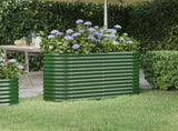 Garden Raised Bed Galvanised Steel 114x40x68 cm Green 318888