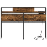 Storage Headboard with Shelf Smoked oak 120 cm Engineered wood 859632
