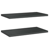 Wall Shelves 2 pcs 75x40 cm Black Stainless Steel 30290