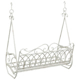 Swing Bench Steel 112 x 60 x 126.5 cm Antique White 42038695