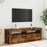 TV Cabinet with LED Lights Smoked Oak 120x35x40 cm 815687