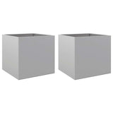 Planters 2 pcs Silver 42x40x39 cm Galvanised Steel 841558
