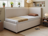 Upholstered bed, 3ft single bed 90190cm, Modern Corduroy Youth Bed, With wooden Slats, With side N604P473672B