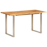 ZNTS Dining Table 140x70x76 cm Solid Acacia Wood 286478