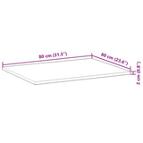 Table Top Rectangular 80x60x2 cm Solid Wood Acacia 4008756