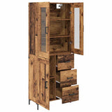 Highboard with Drawer 2 pcs Old Wood Engineered Wood 3415763