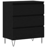 Sideboard with Drawer Black Oak 60 x 35 x 70 cm Engineered Wood 863497