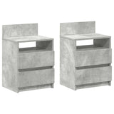 Bedside Cabinets 2 pcs with 2 Drawers Concrete Grey 40x33x60 cm 858567