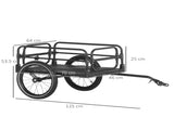 Steel Bike Trailer with Triple Safety, Wagon Bicycle Trailer with Suspension, 2 Wheels Outdoor T3398P349476