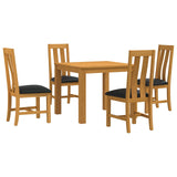 Dining Set 5 pcs Black Solid Oak Wood 3430337
