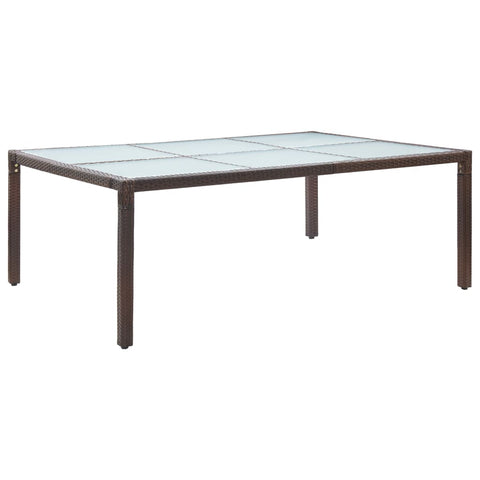 Outdoor Dining Table Brown 200x150x74 cm Poly Rattan 46128