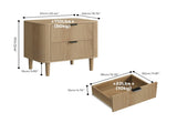 Farmhouse style bedside table with two storage drawers, practical modern style bedside table, W6296P540572