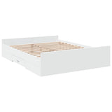 Bed Frame White Engineered wood Double Bed Bed Frame 3280279