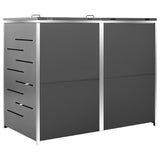 Double Wheelie Bin Shed 138x77.5x115 cm Stainless Steel 149555