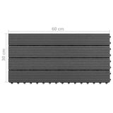 Decking Tiles 6 pcs WPC 60x30 cm 1.08 m Black 149029