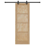 Sliding Door Manual Natural and black 73.5 x 211 cm 3333496