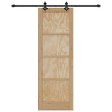 Sliding Door Manual Natural and black 73.5 x 211 cm 3333496