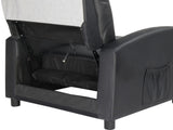 PU With 2-Point Massage Heating Function Recliner Black 95633974