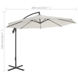 Large Cantilever Garden Parasol Sand Polyester Fabric 44874