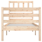 ZNTS Bed Frame without Mattress 90x190 cm Single Single Solid Wood 3101053