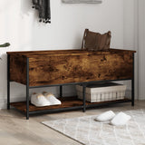 Storage Bench Smoked Oak 100x42.5x47 cm Engineered Wood 839025