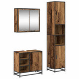 Bathroom Furniture Set with Door 3 pcs Old Wood Engineered Wood 3402360