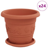Plant Pots 24 pcs Brick Red 22 x 18 cm Plastic 3403280