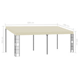 Wall-mounted Gazebo 3x6 m Cream Fabric 47989