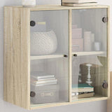 Wall Cabinet with Glass Doors Sonoma Oak 68x37x68.5 cm 836492