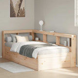 ZNTS Bookcase Bed without Mattress 75x190cm Solid Wood Pine 3324484