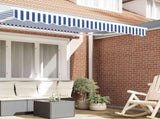 Awning Valance Blue and White 230 x 20 cm Canvas 42000666